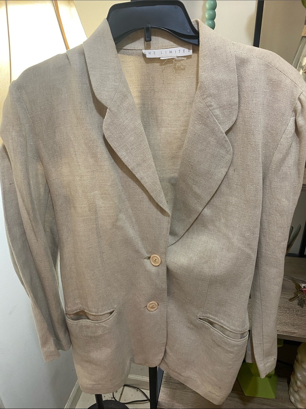 The Limited Beige Linen-Blend Blazer Jacket